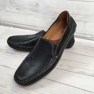 Johnston & Murphy Men's Shoes Black Sheepskin Leather Loafer Size 11.5 M